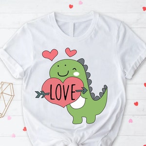 Boys Valentines Day Shirt, Dinosaur Heart Shirt, Funny Valentines Day Gift, Dinosaur Love Shirt, Kids Valentines Shirt, Valentines Gifts