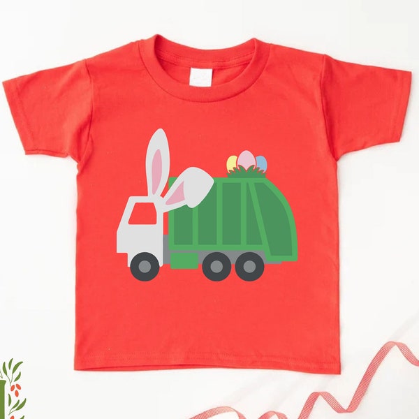 Easter Garbage Truck Shirt, Boys Easter Shirt, Garbage Truck Tee, Bunny Truck Shirt, Easter Boy Gift, Toddler Easter Bunny Tee, First Easter