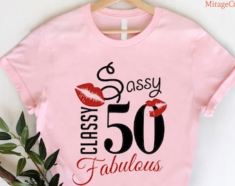 50th Birthday Shirt for Women,50 and Fabulous Shirt,50th Birthday