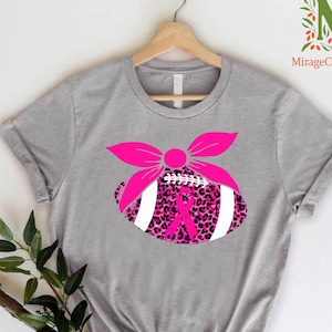 Breast Cancer Football Shirt,Cancer Sport Tshirt,Football Pink Ribbon Shirt,Breast Cancer Survivor Tee,Cancer Support Shirt,Cancer Tee Women
