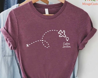 Custom Location Shirt,Custom Travel Tshirts,Airplane Mode Tee,Travel Buddies Gift,Family Trip T shirt,Vacation Crew,Long Distance Friendship