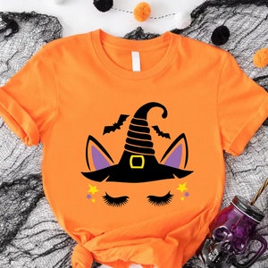 Witch Hat and Eyelashes T-shirt, Funny Halloween Shirt, Halloween Queen Tee, Funny Witch T-shirt, Halloween Gift, Witches Tee