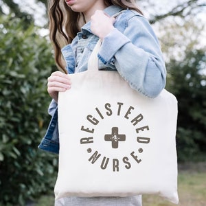 Registered Nurse Tote Bag, RN Tote Bag, Cute Nurse Gift, Nurse Graduation Gift, Nurse Bag, Nurse Week Gift, Bag for Nurse Appreciation
