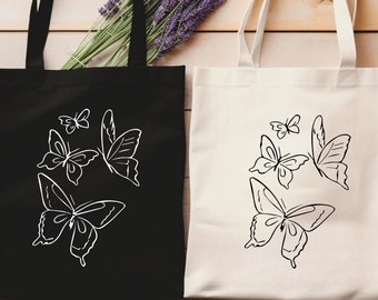 Butterfly Tote Bag, Cute Spring Bag, Gift For Women, Butterflies Tote Bag, Nature Lover Gift Bag, Butterfly Eco Friendly Bag, Girls Tote Bag