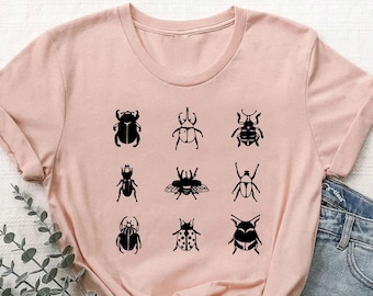 The Beetles Shirt, Nature Lover Gift, Insects T-shirt, Entomology Shirt, Biology Shirt, Bug Tshirt, Entomologist Gift for Her,Bug Lover Gift