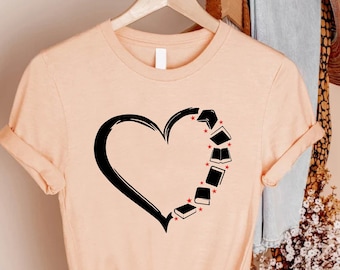 Books Heart Shirt, Reading Shirt, Book Lover Shirt, Librarian Shirts, Gifts For Readers, Book Club Gifts, Book Nerd Gift, Reading Lover Tee