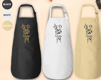 Custom Barber Apron, Gift for Barber Apron, Personalized Hairstylist Apron, Hairdresser Apron, Funny Hairdresser Apron, Apron for Women Men