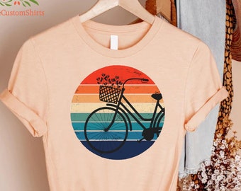 Retro Bicycle Twhirt, Gift For Biker, Mountain Bike Shirt, Bicycle Lover Gift, Womens Bike Shirt, Retro Cycling Tee, Cycling Shirt for Women