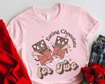 Valentine's Day Pregnancy Shirt, Retro Valentines Shirt, Pregnancy Valentine Shirt, Eating Chocolate For Two Shirt, Valentines Day Wife Gift