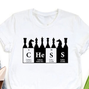 Chess and Periodic Table T-shirt, Chess Day Gift, Board Game Lover Shirt, Chess Lover Shirt, Gift for Chess Player, Cool Chess Board Shirt