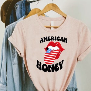 American Honey Shirt, Cute 4th Of July Shirt Women, Gift for American Girl, Independence Day Shirt, Fourth Of July Shirt Women,America Shirt