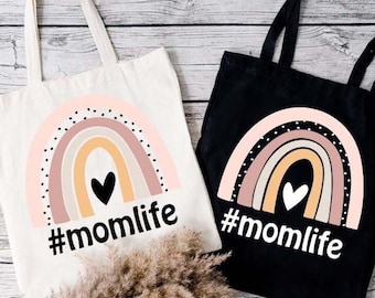 Mom Life Tote Bag, Mom Tote Bag, Mothers Day Gift, Cool Mama Bag, Gift Bag for Wife, Mama Shopping Bag, Mom Birthday Gift, Reusable Mom Bag