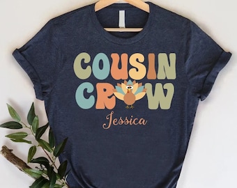 Personalized Thanksgiving Cousin Crew Shirt, Custom Family Turkey Tee, Fall Family Reunion Outfit