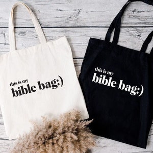 Christian Tote Bag, Bible Accessories, Bible Bag for Women, Book Bag, Bible Purse, Bible Study Gifts, Holy Bible, Sunday Bag, Boho Christian