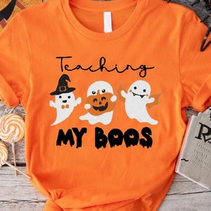 Halloween Teacher Tshirt, Halloween Gift for Teacher, Teaching My Boos, Teacher Halloween Tee, Spooky Teacher Shirt, Ghost Teacher T-shirt