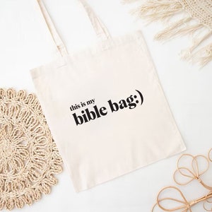 Christian Tote Bag, Bible Accessories, Bible Bag for Women, Book Bag, Bible Purse, Bible Study Gifts, Holy Bible, Sunday Bag, Boho Christian image 7
