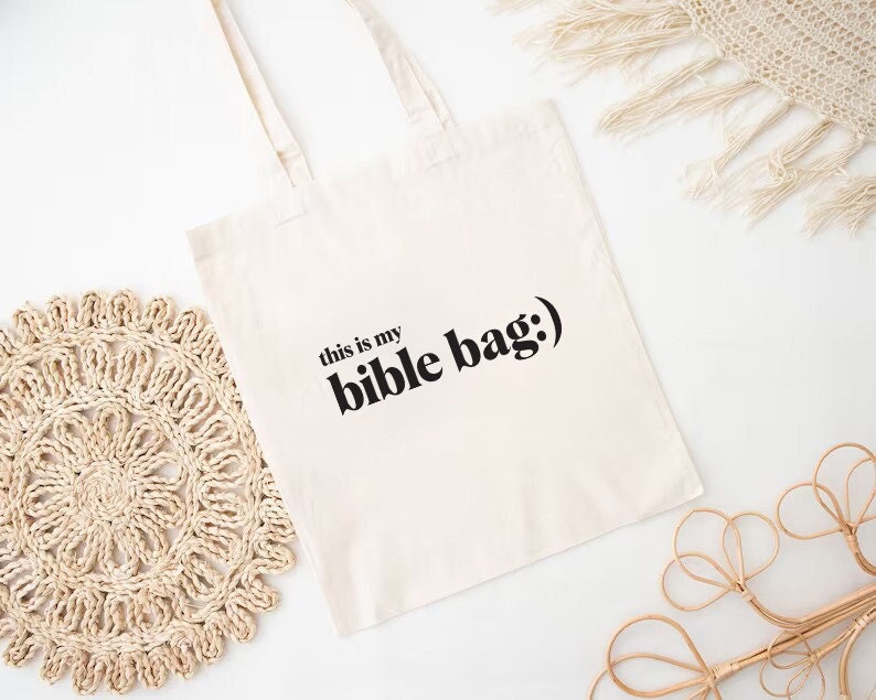Christian Tote Bag, Bible Accessories, Bible Bag for Women, Book Bag, Bible Purse, Bible Study Gifts, Holy Bible, Sunday Bag, Boho Christian image 7