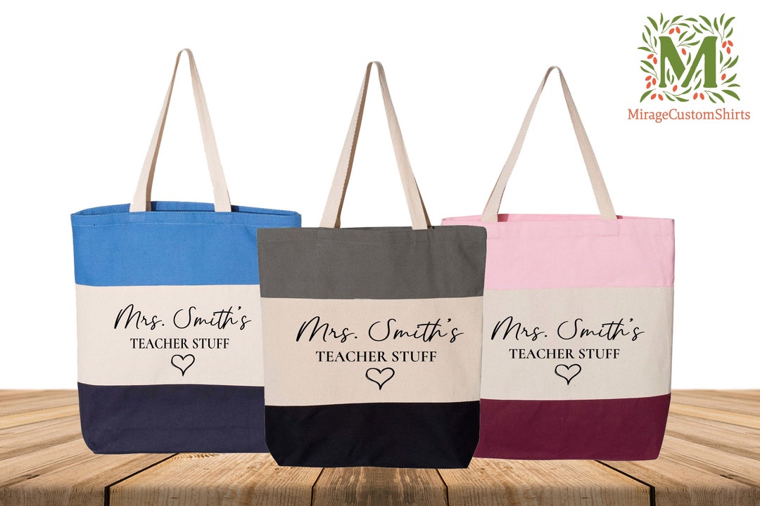 Custom Teacher Tote Bag, Teacher Stuff Tote Bag, Back to School Gift ...