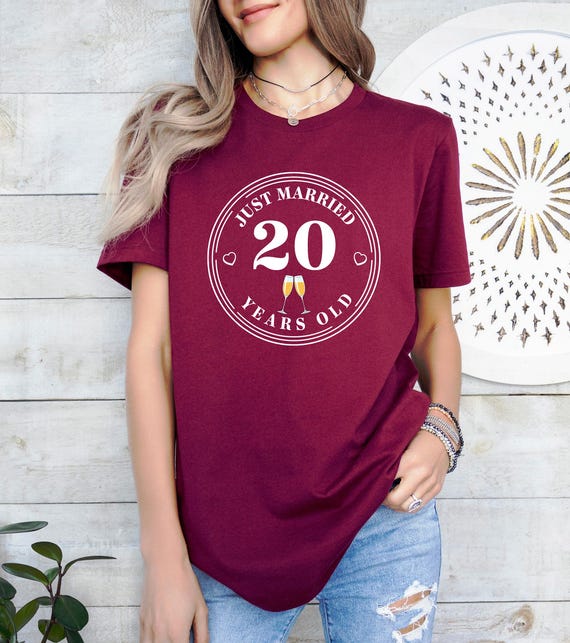 Just Married Shirt, 20th Anniversary Tee, Wedding Anniversary T-Shirt, 20th Anniversary Gift, Married For 20 Years, Husband Wife Shirt