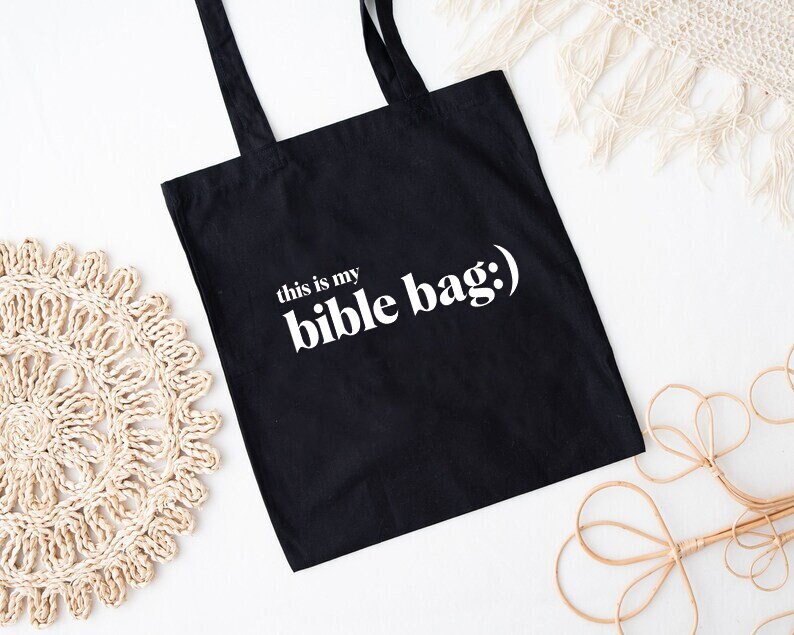 Christian Tote Bag, Bible Accessories, Bible Bag for Women, Book Bag, Bible Purse, Bible Study Gifts, Holy Bible, Sunday Bag, Boho Christian image 6
