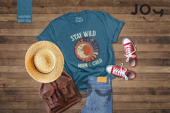 Stay Wild Moon Child T-shirt, Festival Shirt, Celestial Tee, Moon Shirt, Boho Tee, Hippie T-shirt, Retro 70's Shirt, Woodstock Party Shirt