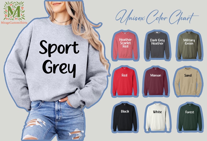 a woman wearing a sweatshirt that says sport grey