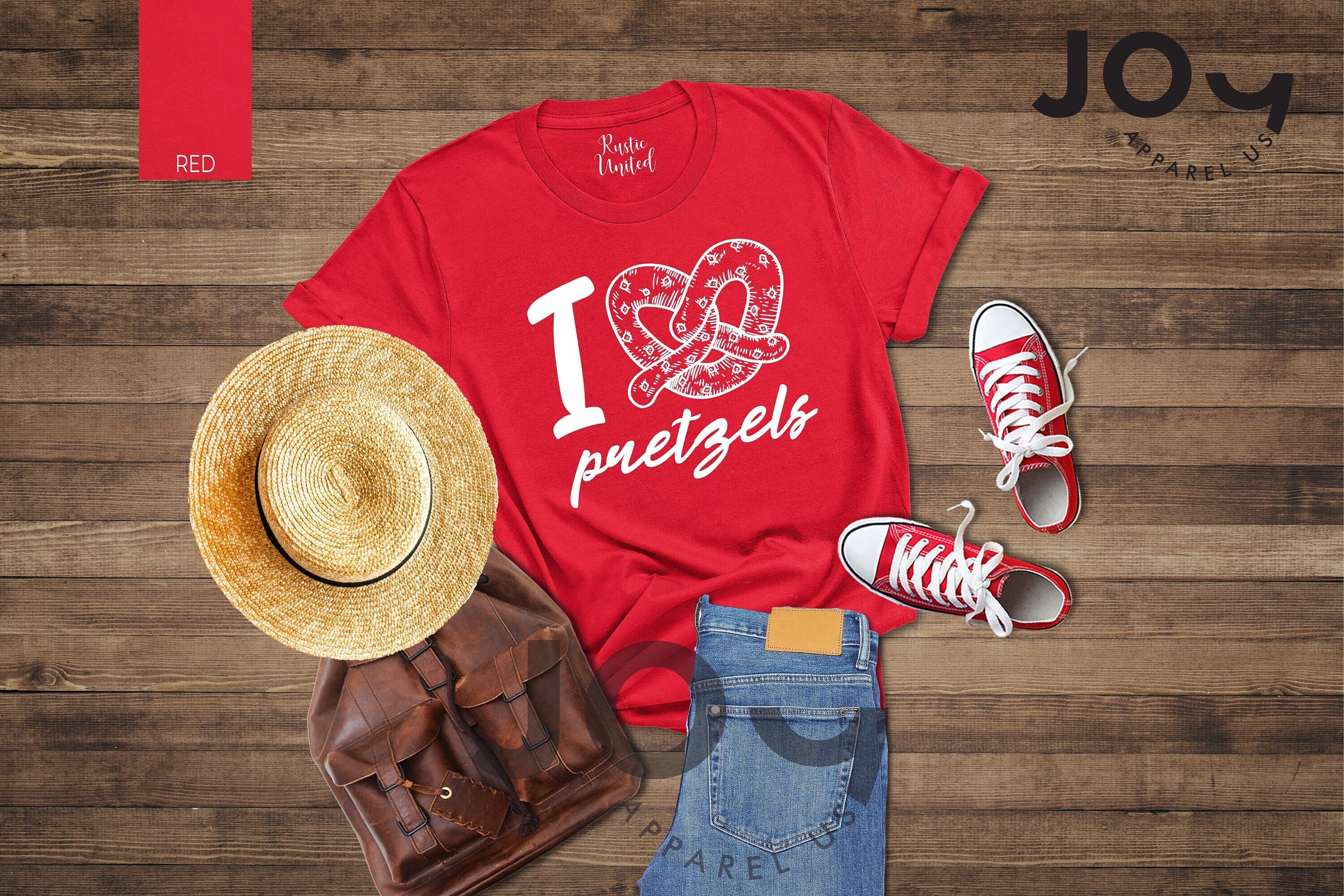 I Love  Pretzel Tee for Women, Pretzel Day Shirt, Funny Pretzel Shirt,  Pretzel Lover Gift, Celebrate Pretzel Day, Favorite American Snacks