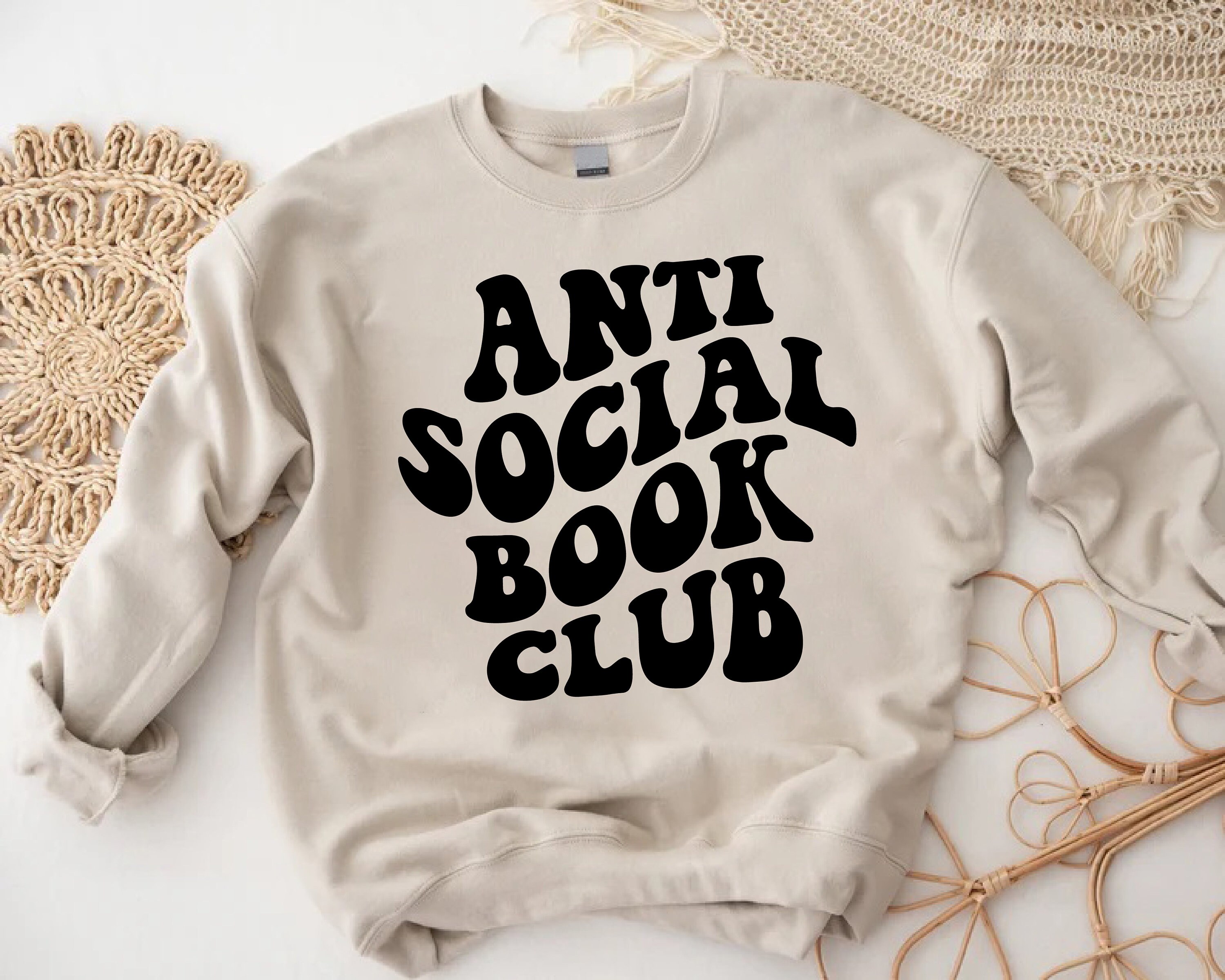 Anti Social Book Club Sweatshirt, Funny Book Lover Gift, Bookish