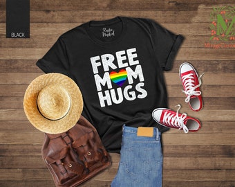 Free Mom Hugs Pride Month Shirt, LGBT Mom Shirt, Gay Pride Shirt, Pride Ally Shirt, Texas Pride Shirt, Queer Pride, Pride Parade Shirts
