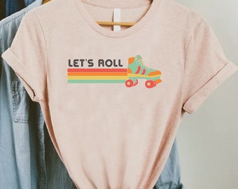 Let's Roll Shirt, Roller Skate Shirt, 90s Roller Skate T-Shirt, Retro Summer Kid Shirt, 80s Kid Shirt, Gift For Skater, Roller Skating Party