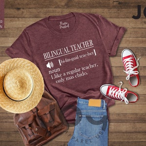 Bilingual Teacher, Definition Shirt, Maestra Shirt, Dual Language Teacher, Spanish Teacher Gift, Spanish Language Day Shirt, Mexican Teacher image 3
