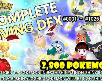 PokeYY's LIVING National Pokedex Kollektion | Pokemon HOME | Glänzend & nicht glänzend | 6IV | Insgesamt 2800| Dex #1-#1025 | Gen1-Gen9