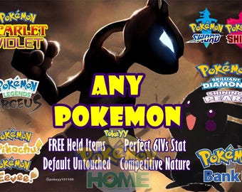 Benutzerdefinierte Pokemon | GLÄNZENDE 6V | Nintendo Switch | Pokemon HOME Violet | Swsh/Bdsp/Pla/Lgpe
