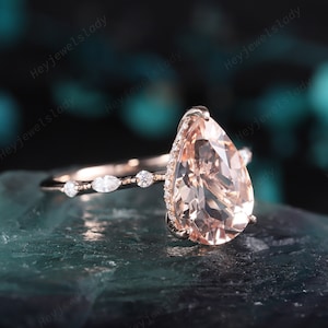 3 carat morganite on sale ring