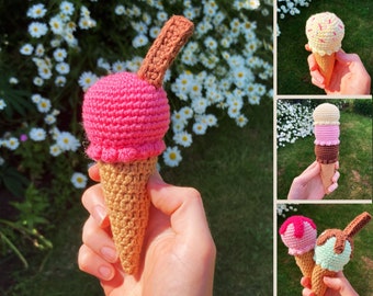 CROCHET PATTERN - Ice Cream Decoration (written in ENGLISH - pdf instant download)