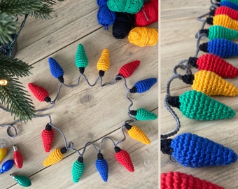 CROCHET PATTERN - Vintage Christmas Light Garland