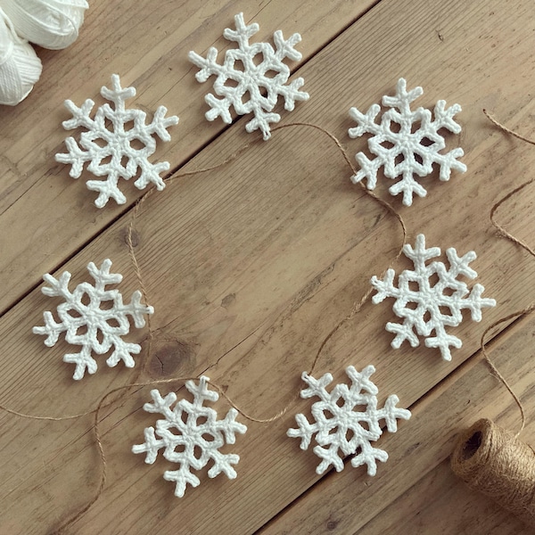 CROCHET PATTERN - Snowflake Decoration and Garland (written in ENGLISH - pdf instant download)