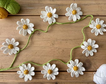 CROCHET PATTERN - Daisy Chain Garland (written in ENGLISH - pdf instant download)