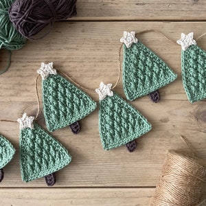 CROCHET PATTERN - Christmas Tree Decoration and Garland (written in ENGLISH - pdf instant download)