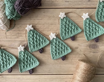 CROCHET PATTERN - Christmas Tree Decoration and Garland