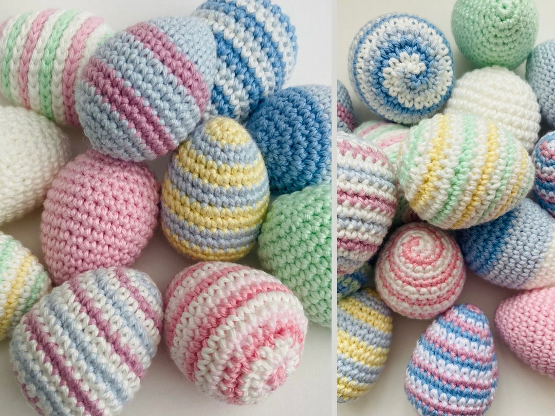 CROCHET PATTERN Eggs Stripes and Spirals Decoration Easter Egg Amigurumi written in ENGLISH Pdf Instant Download