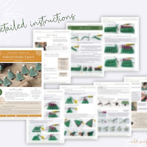 CROCHET PATTERN - Christmas Tree Decoration and Garland (written in ...