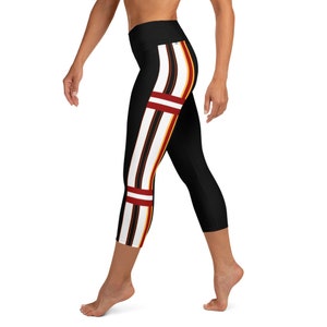 High Waisted Women&#39;s Black Yoga Capris Leggings with Inner Pocket | Women&#39;s Pants | Fitness Workout Activewear