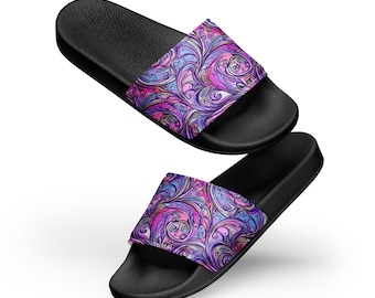 Women's Slides with Cushioned Upper Strap and Textured Footbed - Comfort meets Style
