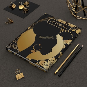 Queen Rising Journal: Black Woman Art, Melanin Culture, Matte Hardcover