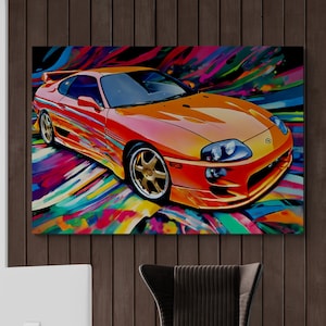 Toyota Supra Canvas Art: Fast & Furious Inspired Car Decor