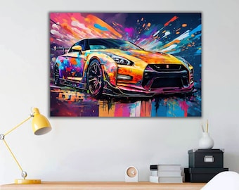 Art mural Nissan Gtr | Tableau voiture de sport | Canvas Art Bay