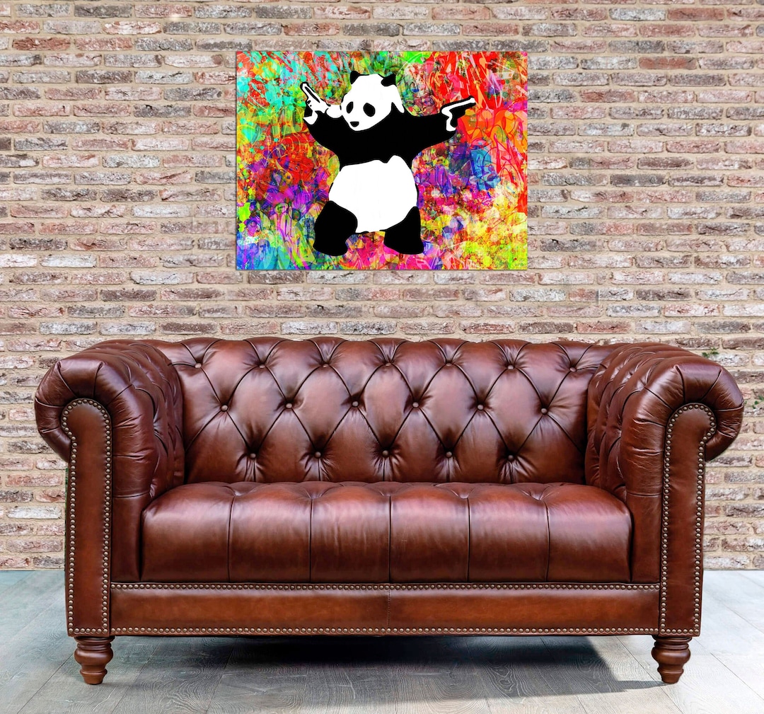 Banksy Panda With Guns Canvas Art – Handmade Graffiti Wall Decor - Etsy UK