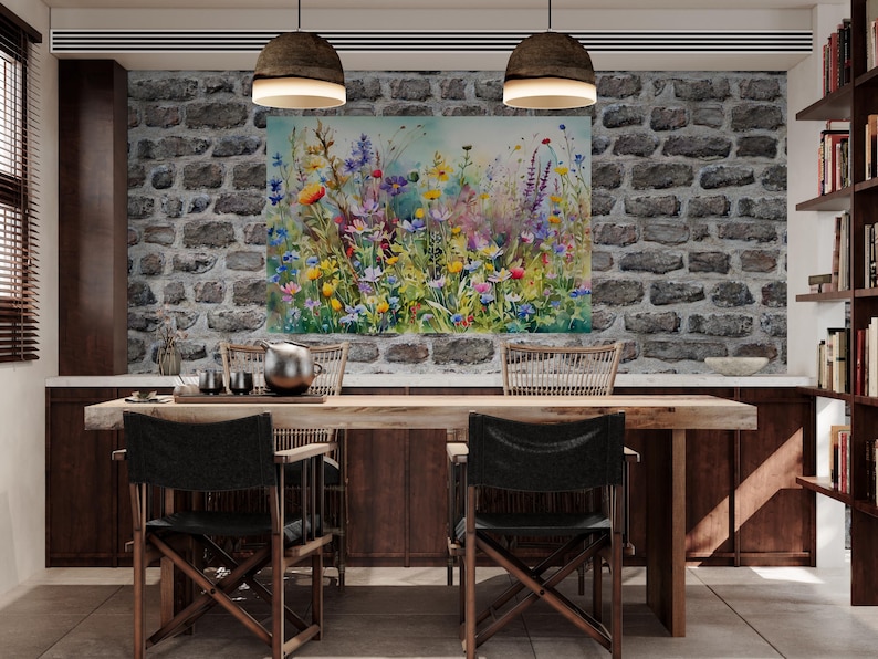 Wildflower Meadow Canvas Art Print: Watercolour Floral Wall Decor - Etsy UK
