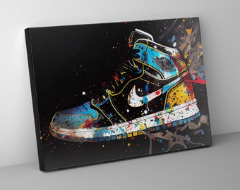 Nike Jordan Graffiti Art – Modern Sneaker Color Splash Canvas - Etsy